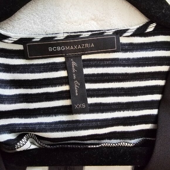 Black and White Stripe Wrap Midi BCBGMaxAzria Dress in size XXS - Picture 6 of 10